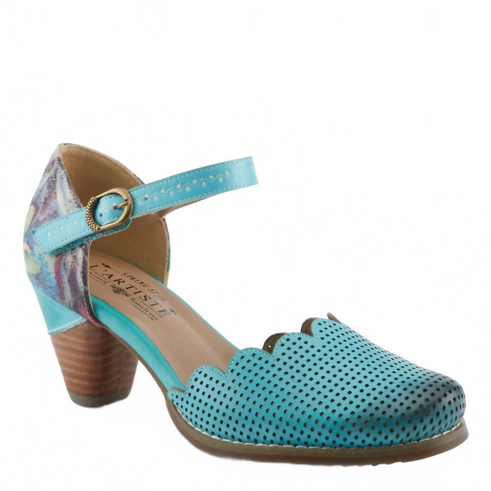 NEW SPRING STEP SHOES women's parchelle heeled mary jane shoes in sky blue multi